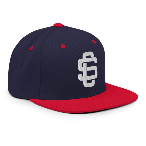 Classic Logo White On Red/Navy Premium Snapback - Image 5