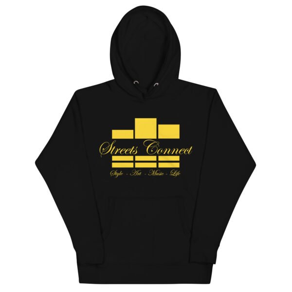 Classic Logo Gold On Black Heavyweight Hoodie - Image 3
