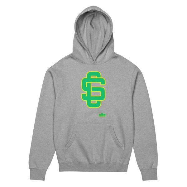 League Logo Yellow/Green On College Gray Box Hoodie - Image 3