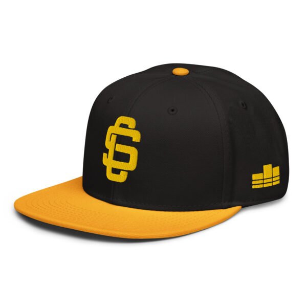 League Logo Gold On Gold & Black Premium Snapback Hat - Image 2