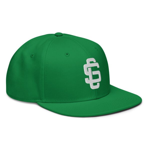 League Logo White On Kelly Green Premium SnapBack - Image 4