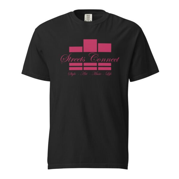Classic Logo Raspberry On Black Garment-dyed Heavyweight Tee - Image 2