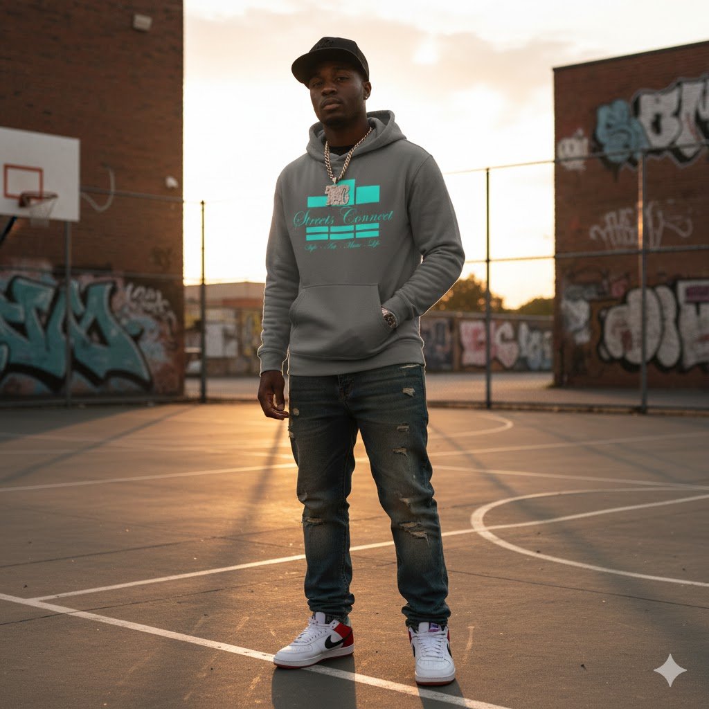 Electric Mint on Vintage Black Premium Hoodie